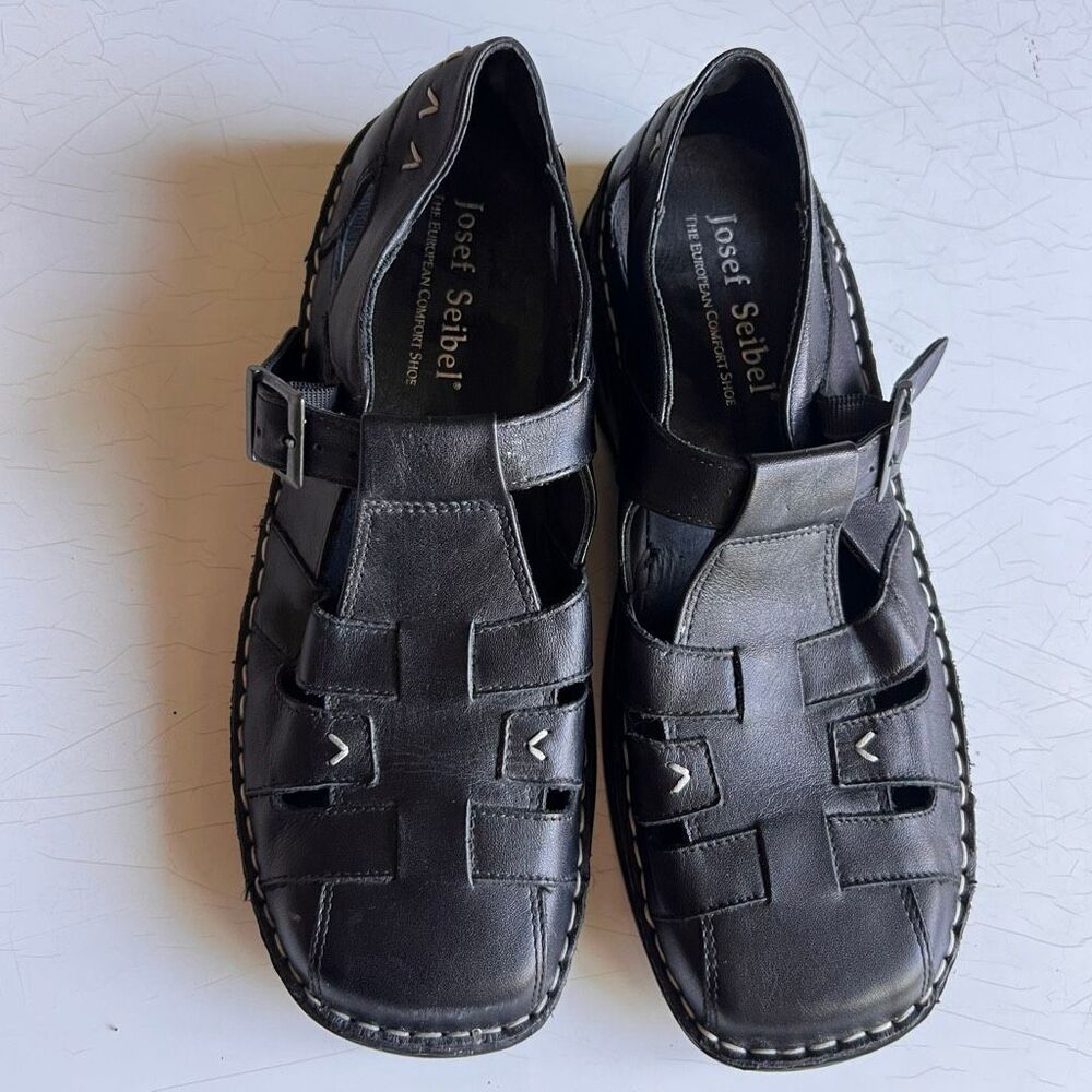 Josef Seibel Sandal Wilson 08 Black Nappa for Men
